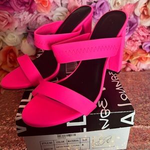 Neon Pink Block Heels!